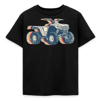 Atv Quad 4 Wheeler Retro Line Art - Kinder T-Shirt - Schwarz - Vorne - AI Model Kid Female (0cm)