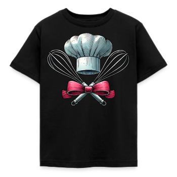 Coquette Bow Cuisson Chapeau de Chef Fouet - T-shirt Enfant - noir - Devant - AI Model Kid Female (0cm)