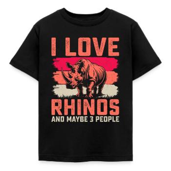 Rhinoceros - Kids' T-Shirt - black - Front - AI Model Kid Female (0cm)