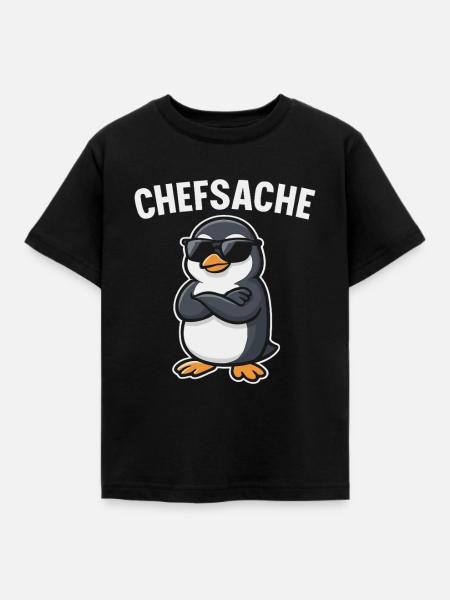 Chefsache Pinguin - Kinder T-Shirt - Schwarz