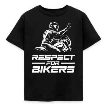 Motorrad Sticker - Respect for Bikers - Kinder T-Shirt - Schwarz - Vorne - AI Model Kid Female (0cm)