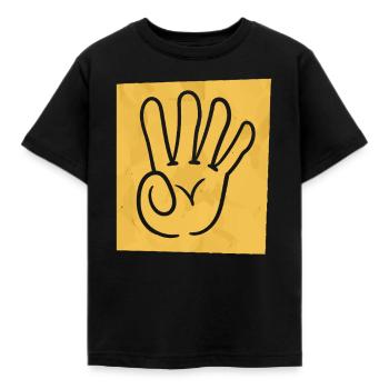 4ème anniversaire, 4 ans garçon fille, 4 doigts - T-shirt Enfant - noir - Devant - AI Model Kid Female (0cm)