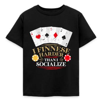 Bridge Spieler - Kinder T-Shirt - Schwarz - Vorne - AI Model Kid Female (0cm)