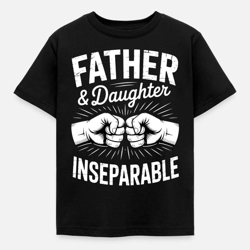Far datter uatskillelig pappa datter - T-skjorte for barn - svart
