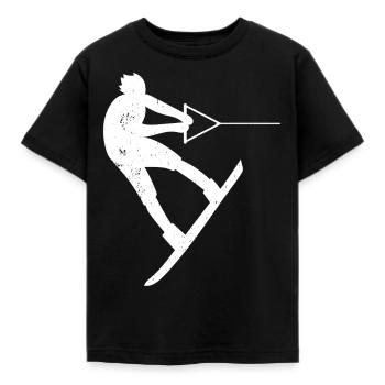 Wakeboarder Wakeboarding Wakeboarder Wakesurfing - Kids' T-Shirt - black - Front - AI Model Kid Female (0cm)