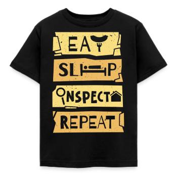 Home Inspector Eat Sleep Inspect - Kids' T-Shirt - black - Front - AI Model Kid Female (0cm)