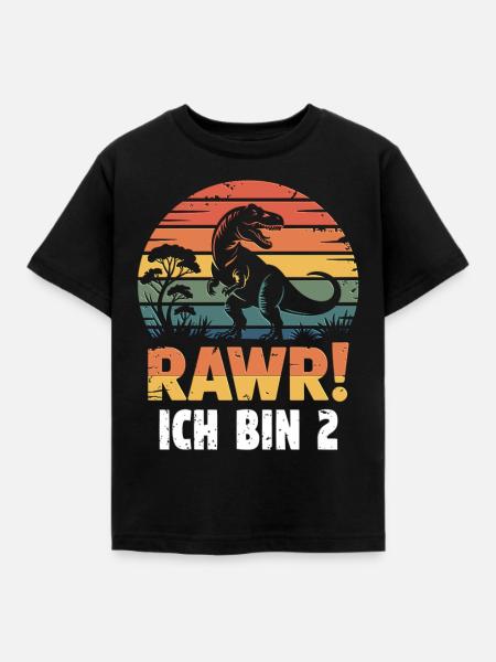 Dinosaur 2 years old - Kids' T-Shirt - black