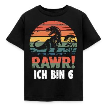 Rawr ! 6 ans enfant - T-shirt Enfant - noir - Devant - AI Model Kid Female (0cm)