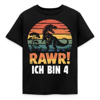 Rawr ! J’ai 4 ans - T-shirt Enfant - noir - Devant - AI Model Kid Female (0cm)