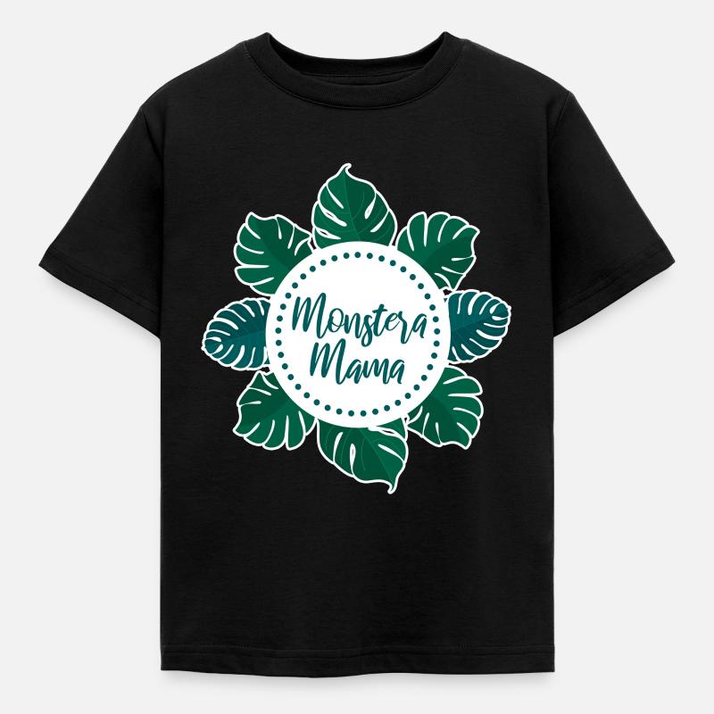Monstera Mama - Kinder T-Shirt - Schwarz