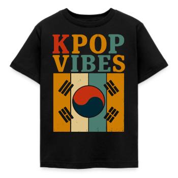 KPOP Vibes Retro - Kinder T-Shirt - Schwarz - Vorne - AI Model Kid Female (0cm)