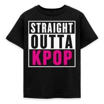 Straight Outta K-Pop - Kinder T-Shirt - Schwarz - Vorne - AI Model Kid Female (0cm)