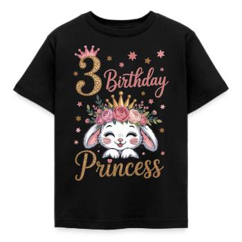 3. Geburtstag Prinzessin Häschen T-Shirt - Kinder T-Shirt - Schwarz - Vorne - AI Model Kid Female (0cm)