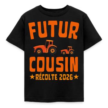 Futur Cousin Récolte 2026 Tracteur - T-shirt Enfant - noir - Devant - AI Model Kid Female (0cm)