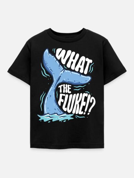 Walbeobachtung What the fluke!? - Kinder T-Shirt - Schwarz