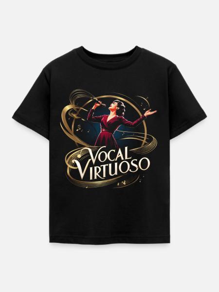 Karaoke Karaokesänger Vocal Virtuoso - Kinder T-Shirt - Schwarz