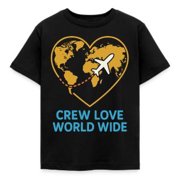 Flight Attendant Cabin Crew Life Aviation - Kids' T-Shirt - black - Front - AI Model Kid Female (0cm)