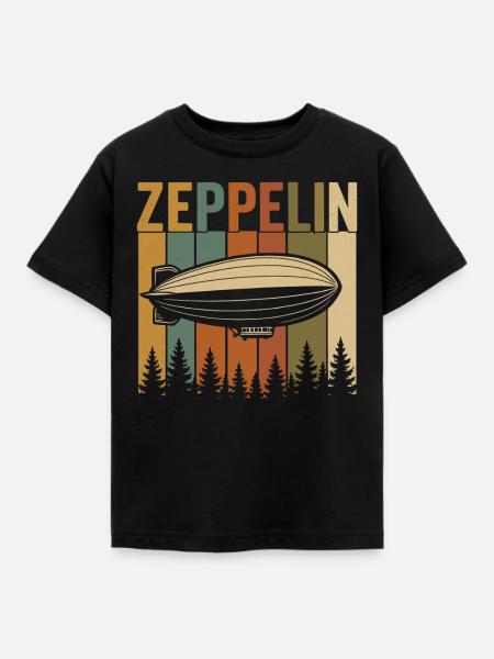 Zeppelin Retro Luftschiff Design - Kinder T-Shirt - Schwarz