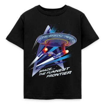Star Trek Lower Decks Space… The Funniest Frontier - T-shirt Enfant - noir - Devant - AI Model Kid Female (0cm)