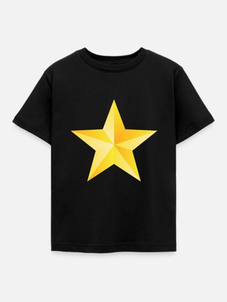 Glänzender Stern - Kinder T-Shirt - Schwarz