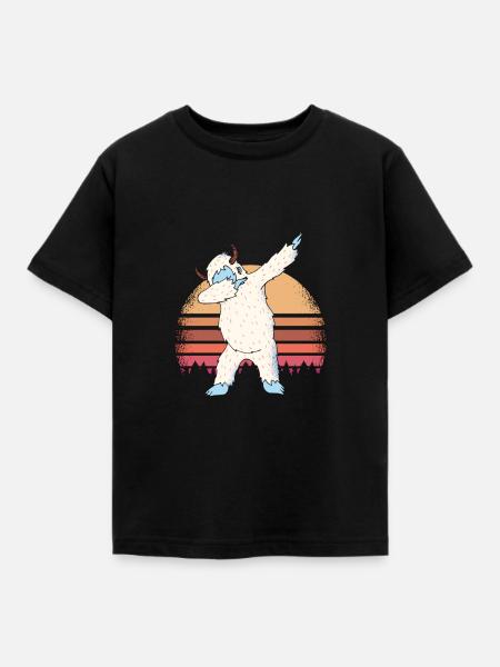 Yeti dabbing - Kinder T-Shirt - Schwarz