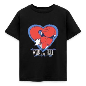 Renard Animaux Forêt Coeur animal Protection des animaux Conservation de la nature - T-shirt Enfant - noir - Devant - AI Model Kid Female (0cm)