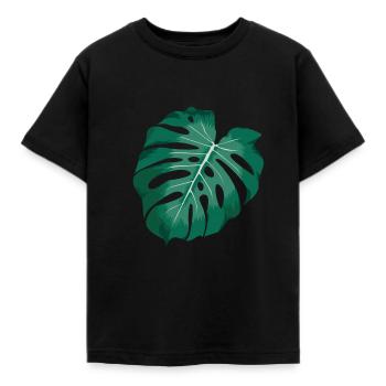 Monstera deliciosa Instagram Plant Plant Leaf - T-shirt Enfant - noir - Devant - AI Model Kid Female (0cm)