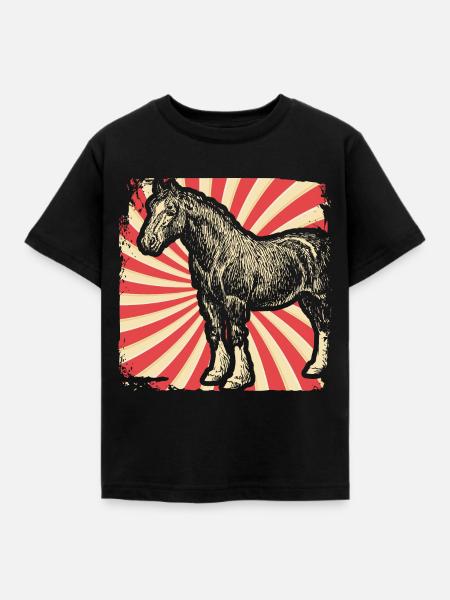 Pferd Pferderasse Clydesdale - Kinder T-Shirt - Schwarz