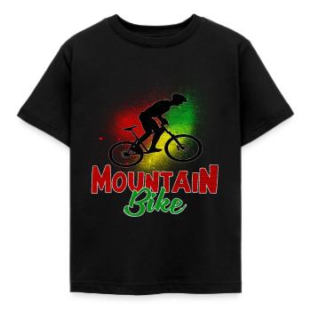 mountain bike - Kids' T-Shirt - black - Front - AI Model Kid Female (0cm)