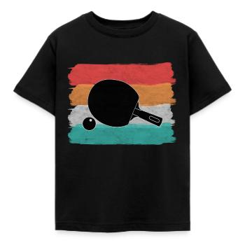 Tischtennisschlaeger Tischtennisball Ping-Pong - Kinder T-Shirt - Schwarz - Vorne - AI Model Kid Female (0cm)