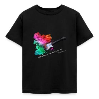 E-Gitarre. Musik und Farben. Gitarren-Shirt - Kinder T-Shirt - Schwarz - Vorne - AI Model Kid Female (0cm)