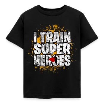 Superhelden - Kinder T-Shirt - Schwarz - Vorne - AI Model Kid Female (0cm)