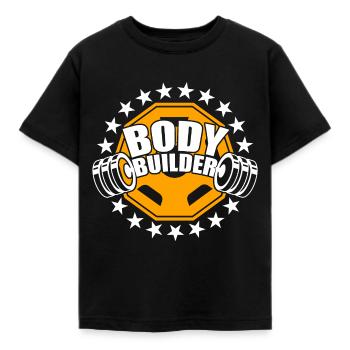 Gym bodybuilder entraînement de pompes d’entraînement - T-shirt Enfant - noir - Devant - AI Model Kid Female (0cm)