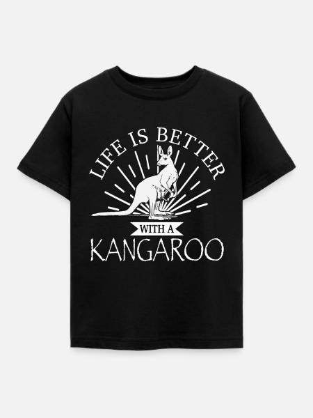 Kangaroo - Kinder T-Shirt - Schwarz