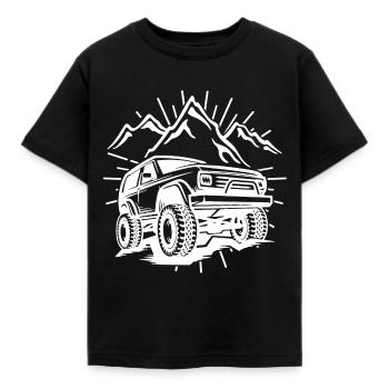Voiture SUV SUV Jeep Terrain Mountain Tuning PS - T-shirt Enfant - noir - Devant - AI Model Kid Female (0cm)