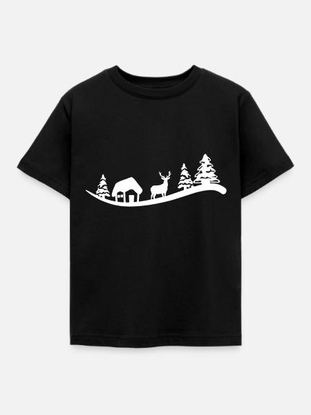 Winter - Kinder T-Shirt - Schwarz