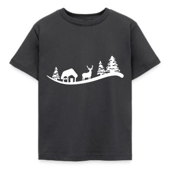 Winter - Kinder T-Shirt - Dunkelgrau - Vorne - AI Model Kid Female (0cm)