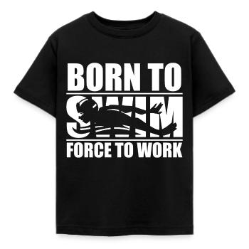 swim - Kids' T-Shirt - black - Front - AI Model Kid Female (0cm)