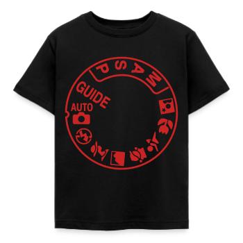 Kamera - Kinder T-Shirt - Schwarz - Vorne - AI Model Kid Female (0cm)