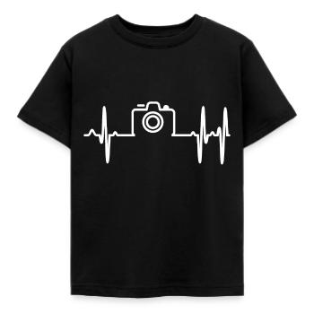 Appareil photo coeur battement de cœur passion photo - T-shirt Enfant - noir - Devant - AI Model Kid Female (0cm)