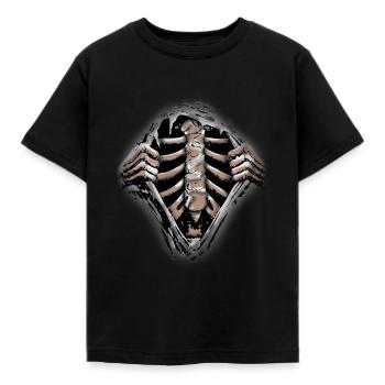 skeleton - Kids' T-Shirt - black - Front - AI Model Kid Female (0cm)