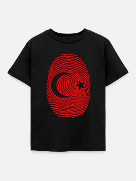 Türkei Fingerabdruck - Kinder T-Shirt - Schwarz