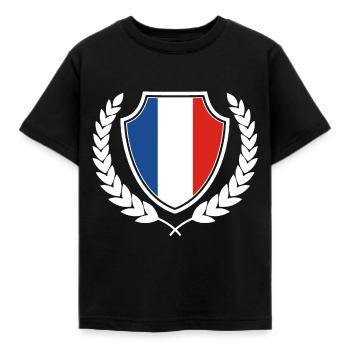 Drapeau France drapeau origine couleurs nationales - T-shirt Enfant - noir - Devant - AI Model Kid Female (0cm)