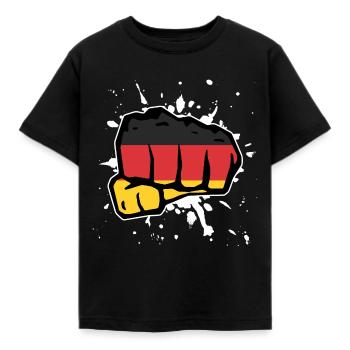 Deutschland Faust - Kinder T-Shirt - Schwarz - Vorne - AI Model Kid Female (0cm)