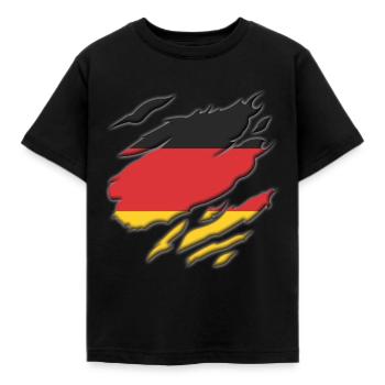 Deutschland Flagge Schwarzrotgold Deutscher Flagge - Kinder T-Shirt - Schwarz - Vorne - AI Model Kid Female (0cm)