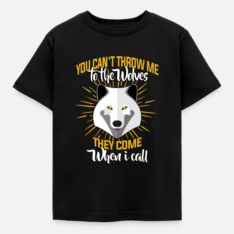 Wolf Wölfe - Kinder T-Shirt - Schwarz