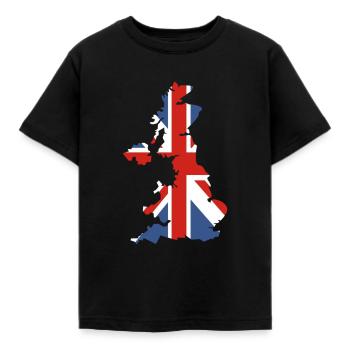 Great Britain British Flag Flag Origin - Kids' T-Shirt - black - Front - AI Model Kid Female (0cm)
