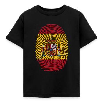 Spanien Fingerabdruck - Kinder T-Shirt - Schwarz - Vorne - AI Model Kid Female (0cm)