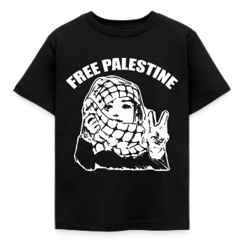 Palestine Peace - T-shirt Enfant - noir - Devant - AI Model Kid Female (0cm)