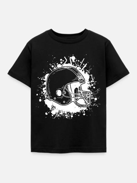 Football Helm - Kinder T-Shirt - Schwarz